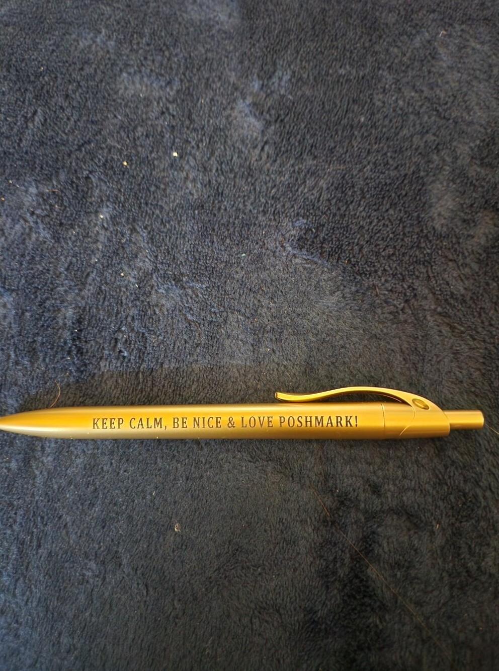 3 Pieces Of 'Keep Calm, Be Nice & Love Poshmark!' Engraved Gold Pens. NWT
